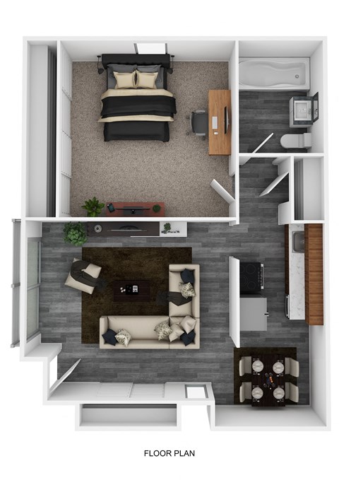 1BR/1BA Floorplan at Scripps Poway Villas, Poway